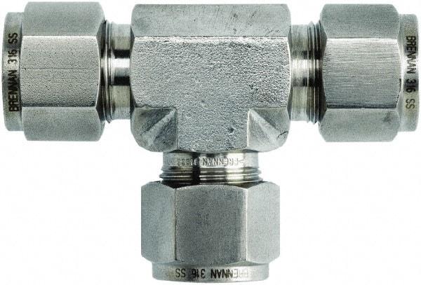 Brennan - 3/4" OD, Stainless Steel Union Tee - Comp x Comp x Comp Ends - Eagle Tool & Supply