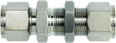 Brennan - 1/2" OD, Stainless Steel Bulkhead Union - Comp x Comp Ends - Eagle Tool & Supply