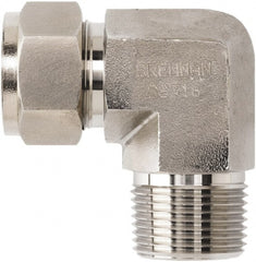 Brennan - 1/8" Tube OD x 1/8 Thread Stainless Steel Compression Tube Male Elbow - Eagle Tool & Supply