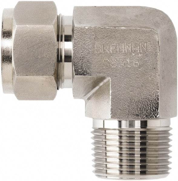 Brennan - 5/8" OD, Stainless Steel Male Elbow - MNPT Ends - Eagle Tool & Supply