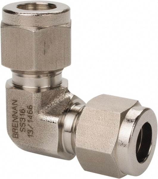 Brennan - 1/2" OD, Stainless Steel Union Elbow - Comp x Comp Ends - Eagle Tool & Supply