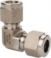 Brennan - 1/2" OD, Stainless Steel Union Elbow - Comp x Comp Ends - Eagle Tool & Supply