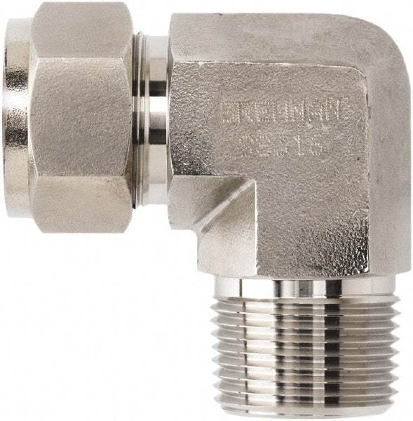 Brennan - 1/2" OD, Stainless Steel Male Elbow - Comp x MNPT Ends - Eagle Tool & Supply