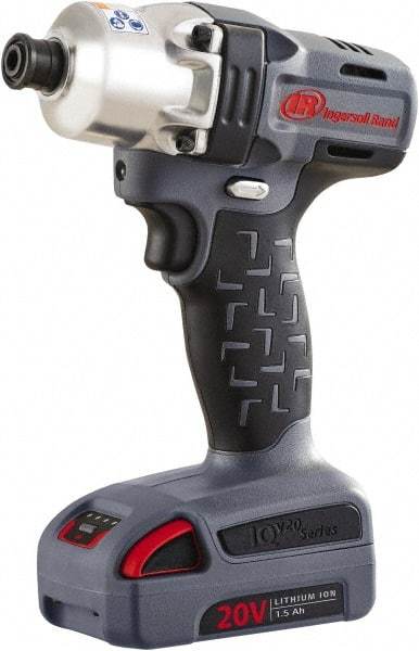 Ingersoll-Rand - 1/4" Drive 20 Volt Pistol Grip Cordless Impact Wrench & Ratchet - 1,700 RPM, 2,800 BPM, 165 Ft/Lb Torque, 2 Lithium-Ion Batteries Not Included - Eagle Tool & Supply