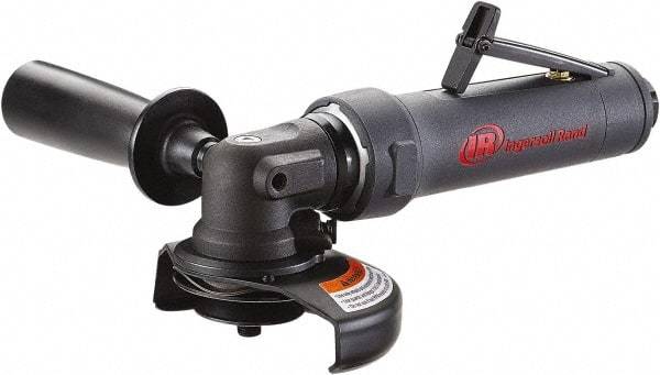 Ingersoll-Rand - 4" Wheel Diam, 13,500 RPM, Pneumatic Angle & Disc Grinder - 3/8-24 Spindle, 22 CFM, Rear Exhaust - Eagle Tool & Supply