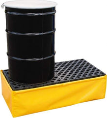 UltraTech - 66 Gal Sump, 1,200 Lb Capacity, 2 Drum, Polyethylene Spill Deck or Pallet - 56" Long x 25" Wide x 6" High, Liftable Fork, Inline Drum Configuration - Eagle Tool & Supply