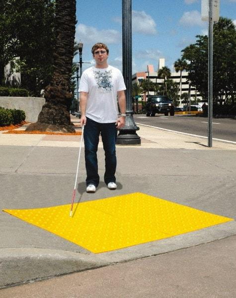 UltraTech - 3 Ft. Long x 2 Ft. Wide, Urethane Surface, Molded Bubble Entrance Matting - Outdoor, Heavy Traffic, Urethane, Yellow - Eagle Tool & Supply