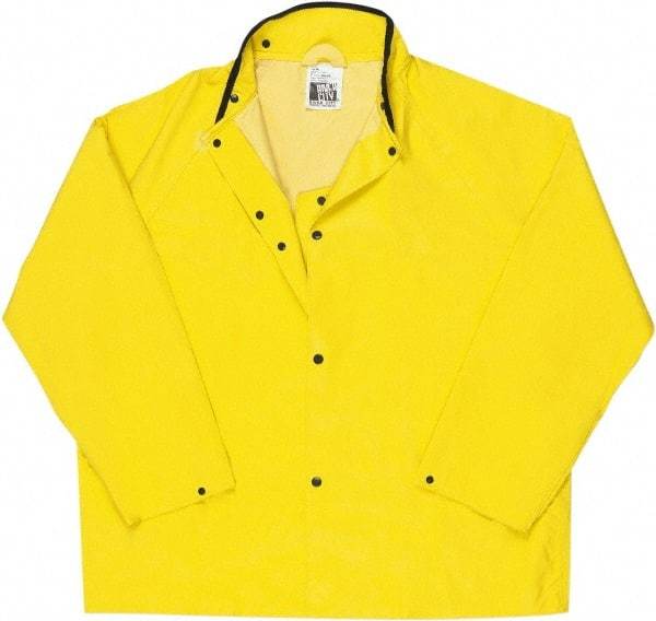 MCR Safety - Size M, Yellow, Rain Jacket - No Pockets - Eagle Tool & Supply