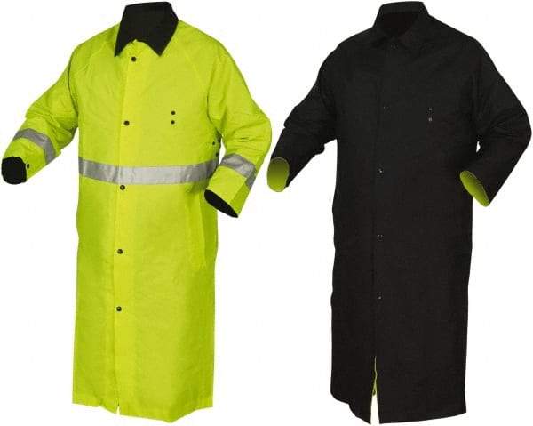 MCR Safety - Size L, Yellow, Rain Jacket - 2 Pockets, Detachable Hood - Eagle Tool & Supply