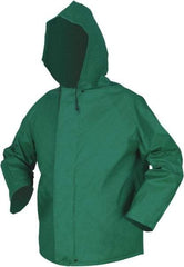 MCR Safety - Size XL, Green, Rain Jacket - Detachable Hood - Eagle Tool & Supply