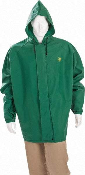MCR Safety - Size 4XL, Green, Rain Jacket - Attached Hood - Eagle Tool & Supply