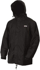 MCR Safety - Size 2XL, Yellow, Rain Jacket - 2 Pockets, Detachable Hood - Eagle Tool & Supply