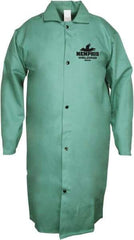 MCR Safety - Size M Welding & Flame Resistant/Retardant Coat - Green, Cotton, Snaps Closure - Eagle Tool & Supply