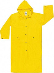 MCR Safety - Size XL, Yellow, Rain Jacket - 2 Pockets, Attached Hood - Eagle Tool & Supply