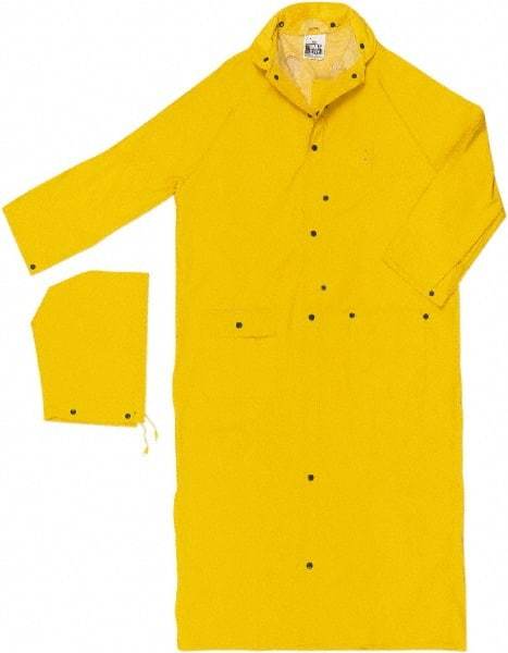 MCR Safety - Size XL, Yellow, Rain Jacket - 2 Pockets, Detachable Hood - Eagle Tool & Supply