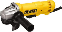 DeWALT - 4-1/2" Wheel Diam, 11,000 RPM, Corded Angle & Disc Grinder - 5/8-11 Spindle, 120 Volts, 11 Amps - Eagle Tool & Supply