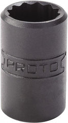 Proto - 1/2", 1/4" Drive, Standard Hand Socket - 12 Points, 7/8" OAL, Alloy Steel, Black Finish - Eagle Tool & Supply