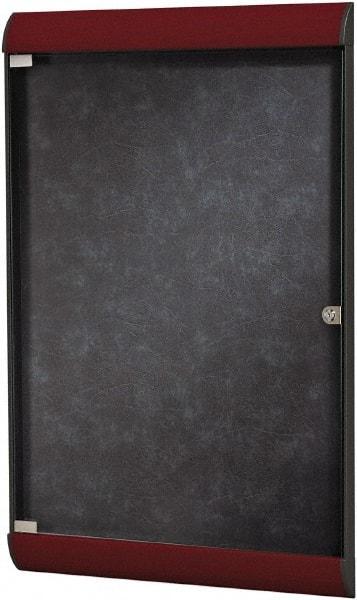 Ghent - 42.13" Wide x 27-3/4" High Enclosed Cork Bulletin Board - Vinyl, Stone (Color) - Eagle Tool & Supply