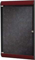 Ghent - 42.13" Wide x 27-3/4" High Enclosed Cork Bulletin Board - Vinyl, Stone (Color) - Eagle Tool & Supply