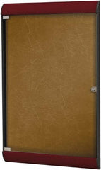 Ghent - 42.13" Wide x 27-3/4" High Enclosed Cork Bulletin Board - Vinyl, Navy Blue - Eagle Tool & Supply