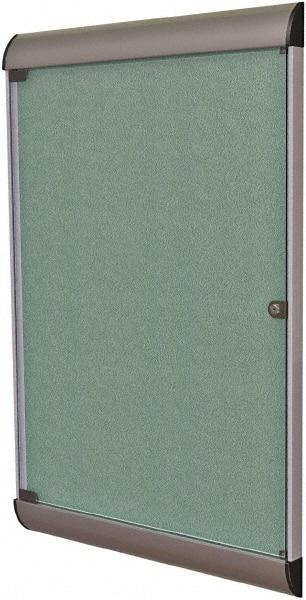 Ghent - 42.13" Wide x 27-3/4" High Enclosed Cork Bulletin Board - Vinyl, Black - Eagle Tool & Supply