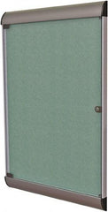 Ghent - 42.13" Wide x 27-3/4" High Enclosed Cork Bulletin Board - Vinyl, Black - Eagle Tool & Supply
