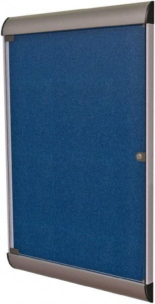 Ghent - 42.13" Wide x 27-3/4" High Enclosed Cork Bulletin Board - Vinyl, Caramel - Eagle Tool & Supply