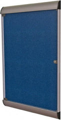 Ghent - 42.13" Wide x 27-3/4" High Enclosed Cork Bulletin Board - Vinyl, Caramel - Eagle Tool & Supply