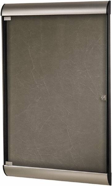 Ghent - 59.13" Wide x 36" High Enclosed Cork Bulletin Board - Natural Cork, Aluminum Frame - Eagle Tool & Supply