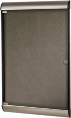 Ghent - 59.13" Wide x 36" High Enclosed Cork Bulletin Board - Natural Cork, Aluminum Frame - Eagle Tool & Supply