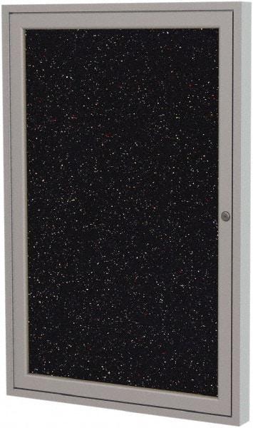 Ghent - 36" Wide x 30" High Enclosed Cork Bulletin Board - Rubber, Confetti (Color) - Eagle Tool & Supply