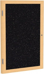 Ghent - 36" Wide x 24" High Enclosed Cork Bulletin Board - Rubber, Confetti (Color) - Eagle Tool & Supply