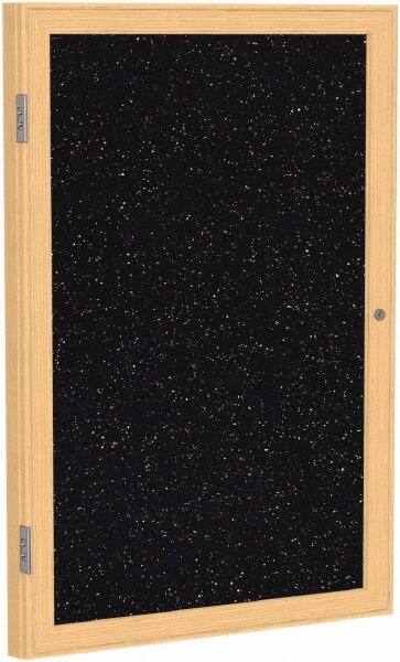 Ghent - 24" Wide x 18" High Enclosed Cork Bulletin Board - Rubber, Confetti (Color) - Eagle Tool & Supply