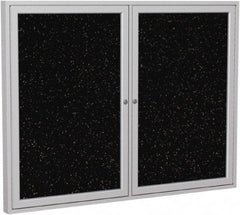 Ghent - 48" Wide x 36" High Enclosed Cork Bulletin Board - Rubber, Tan Speckled - Eagle Tool & Supply