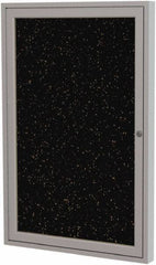 Ghent - 36" Wide x 30" High Enclosed Cork Bulletin Board - Rubber, Tan Speckled - Eagle Tool & Supply