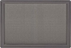Ghent - 47" Wide x 34" High Enclosed Cork Bulletin Board - Fabric Covered, Black - Eagle Tool & Supply