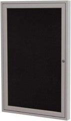 Ghent - 36" Wide x 24" High Enclosed Cork Bulletin Board - Rubber, Black - Eagle Tool & Supply