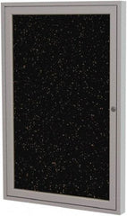 Ghent - 36" Wide x 24" High Enclosed Cork Bulletin Board - Rubber, Tan Speckled - Eagle Tool & Supply
