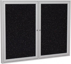 Ghent - 48" Wide x 36" High Enclosed Cork Bulletin Board - Rubber, Confetti (Color) - Eagle Tool & Supply