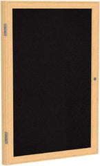 Ghent - 36" Wide x 30" High Enclosed Cork Bulletin Board - Rubber, Black - Eagle Tool & Supply