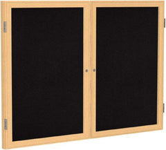 Ghent - 48" Wide x 36" High Enclosed Cork Bulletin Board - Rubber, Black - Eagle Tool & Supply