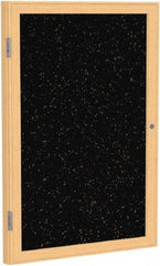 Ghent - 36" Wide x 24" High Enclosed Cork Bulletin Board - Rubber, Tan Speckled - Eagle Tool & Supply