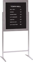 Ghent - 1 Door, 30 Inch Wide x 36 Inch High, Acrylic Enclosed Letter Board - Silver Satin - Eagle Tool & Supply
