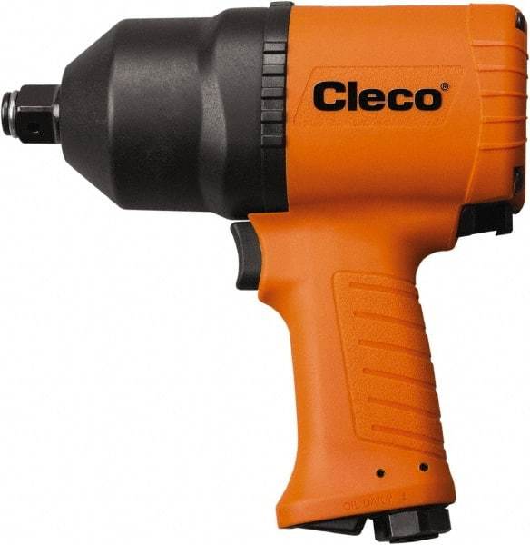 Cleco - 1/2" Drive, 9,000 RPM, 850 Ft/Lb Torque Impact Wrench - Pistol Grip Handle, 1,200 IPM, 69 CFM, 90 psi, 1/4" NPT Inlet - Eagle Tool & Supply