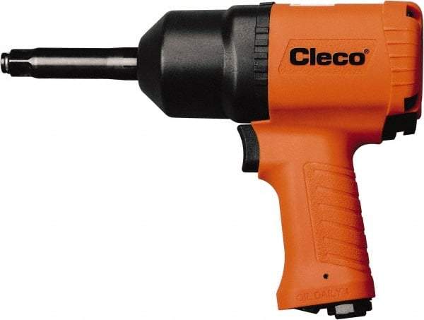 Cleco - 1/2" Drive, 8,000 RPM, 800 Ft/Lb Torque Impact Wrench - Pistol Grip Handle, 1,250 IPM, 40.5 CFM, 90 psi, 1/4" NPT Inlet - Eagle Tool & Supply