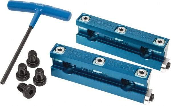 Kurt - 0.63" Jaw Width, Quick Change Jaw System, Vise Jaw Set - Aluminum Alloy, Bolt On, Soft Jaws - Eagle Tool & Supply