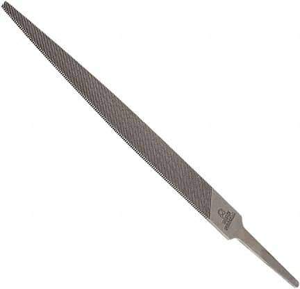 Anglo American - 10" Long, Second Cut, Warding American-Pattern File - Double Cut, 0.12" Overall Thickness, Tang - Eagle Tool & Supply