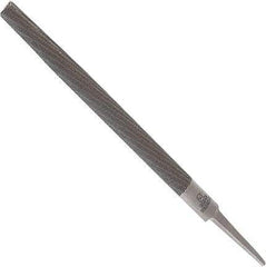 Anglo American - 10" Long, Second Cut, Half Round American-Pattern File - Double Cut, 0.28" Overall Thickness, Tang - Eagle Tool & Supply