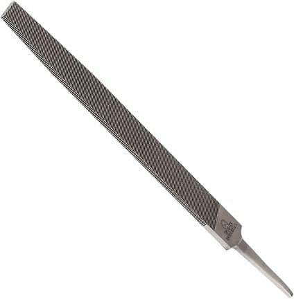 Anglo American - 10" Long, Smooth Cut, Flat American-Pattern File - Double Cut, 0.24" Overall Thickness, Tang - Eagle Tool & Supply