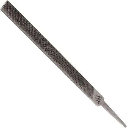 Anglo American - 4" Long, Second Cut, Mill American-Pattern File - Single Cut, 0.1" Overall Thickness, Tang - Eagle Tool & Supply